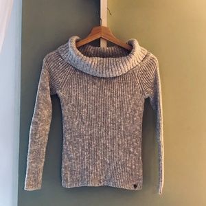 Off-the-Shoulder Turtle Neck Sweater